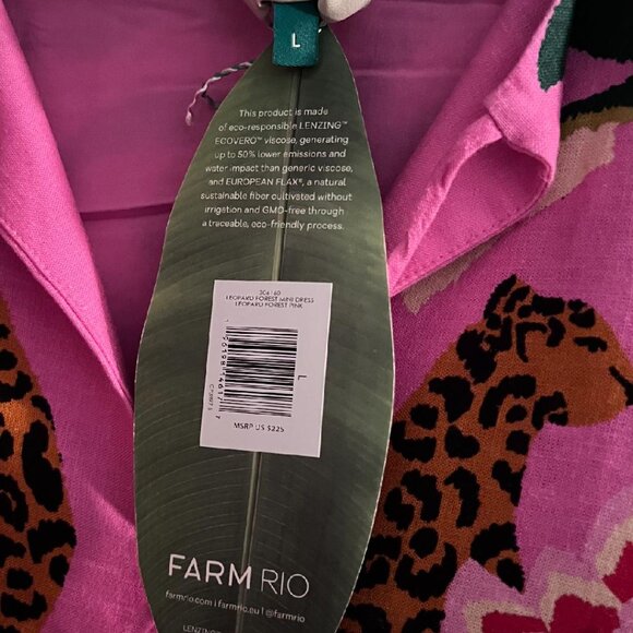 Farm Rio NWT Pink Dress with Leopard and Floral Patterns - Picture 6 of 6